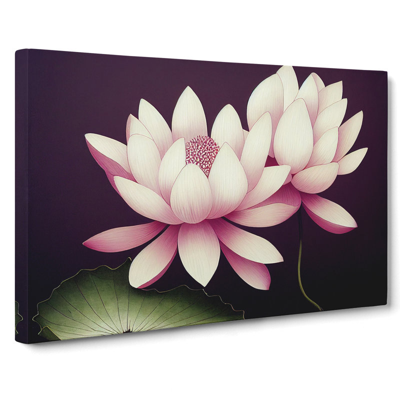 Peaceful Lotus Flowers - Wrapped Canvas, 35cm H x 50cm W x 3cm D