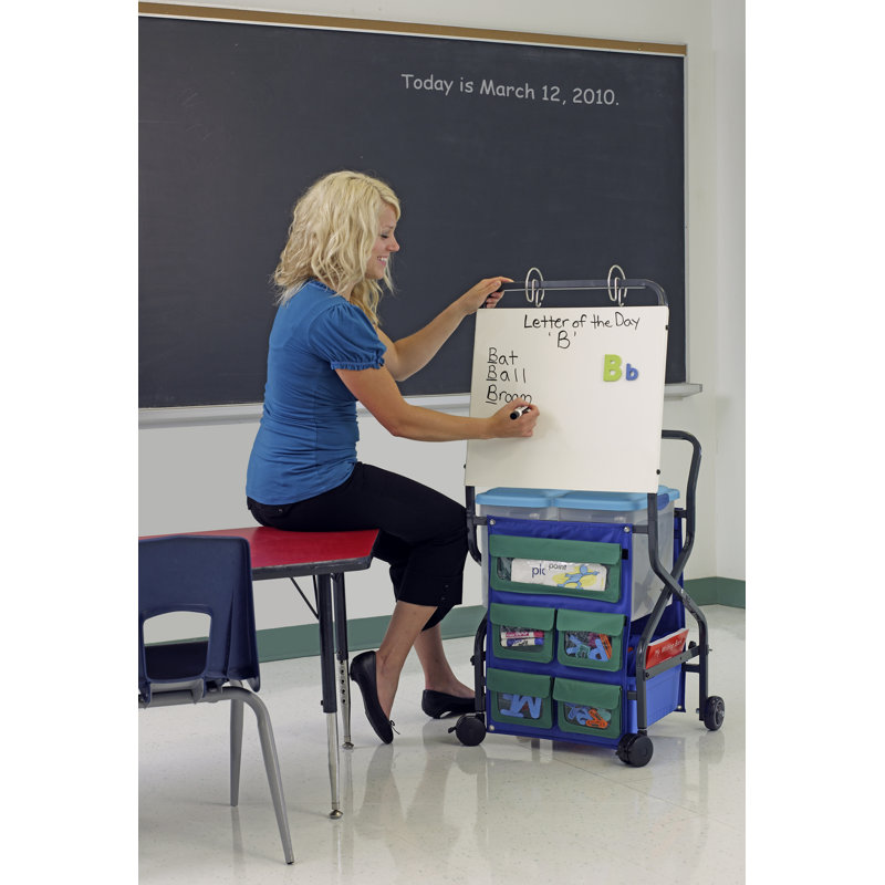 7 Compartment Metal 1 Teaching Cart, 1 Open Tub, 3 Small Open Tubs, 3 Tiny Tubs