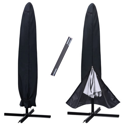 Patio Umbrella Cover, Outdoor Waterproof Market Umbrella Cover, Fits Up to 12 Feet, (Black)
