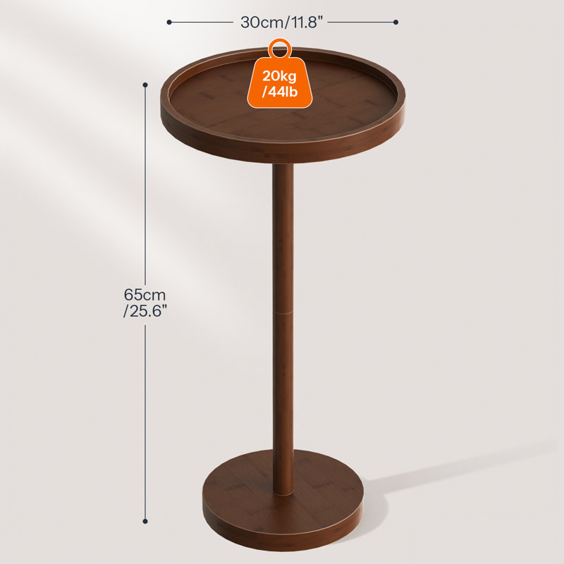 Bamboo Round End Table, Mocha