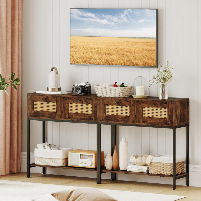 80cm Console Table, Brown 