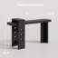 Console décorative moderne de 63 pouces, long canapé d'entrée en bois, découpe géométrique, noir-1092798522