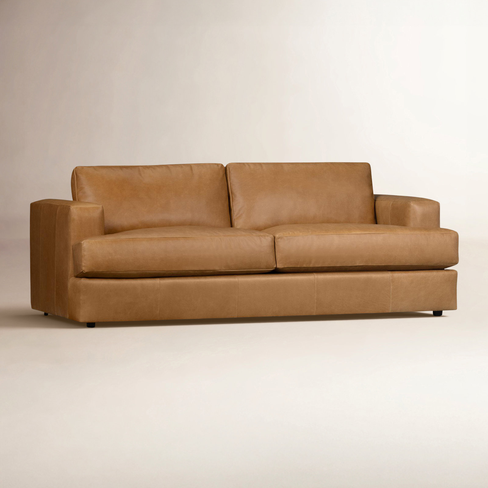 Cayden 96" Genuine Leather Sofa, Bistro Saddle Genuine Leather, 34" H x 96" W x 41" D