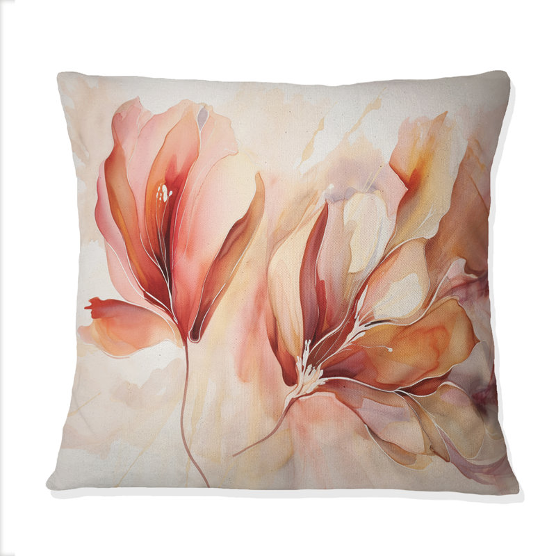 Coussin Peach Petal Dance - Abstract Botanicals