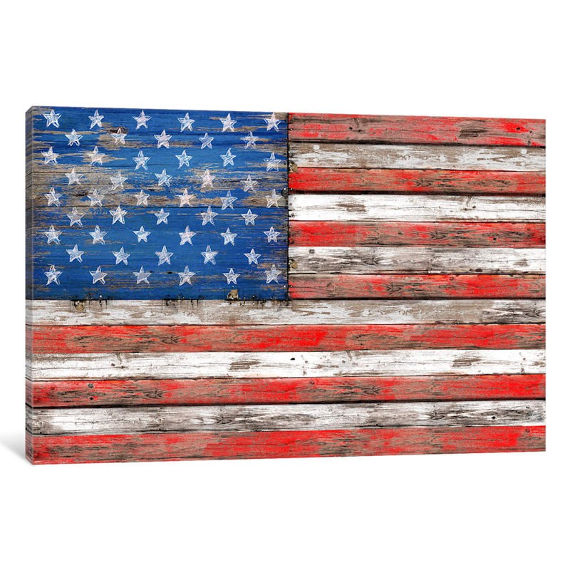 USA Vintage Wood by Diego Tirigall - No Frame Print on Canvas, 66.04 cm H x 45.72 cm W x 1.91 cm D