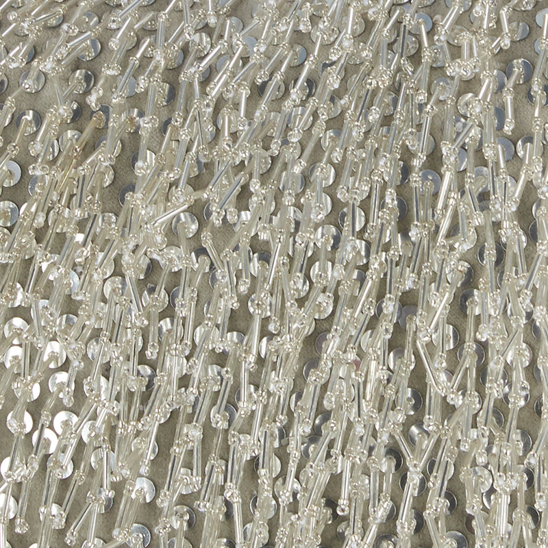 Silver Beaded Tassels 10" x 14" Lumbar Throw Pillow