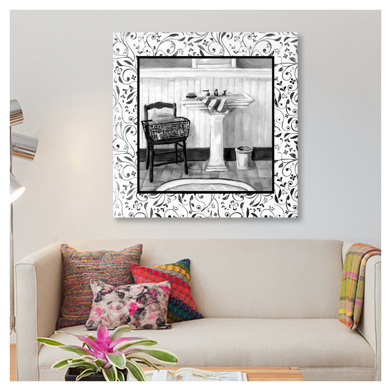 « salle de bain ii », impression sur toile, H 12 po x l 12 po x P 0,75 po, Pas de tapis, Toile tendue