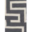 Tapis géométrique en laine tissé à la main gris et blanc Zuniga-24432435