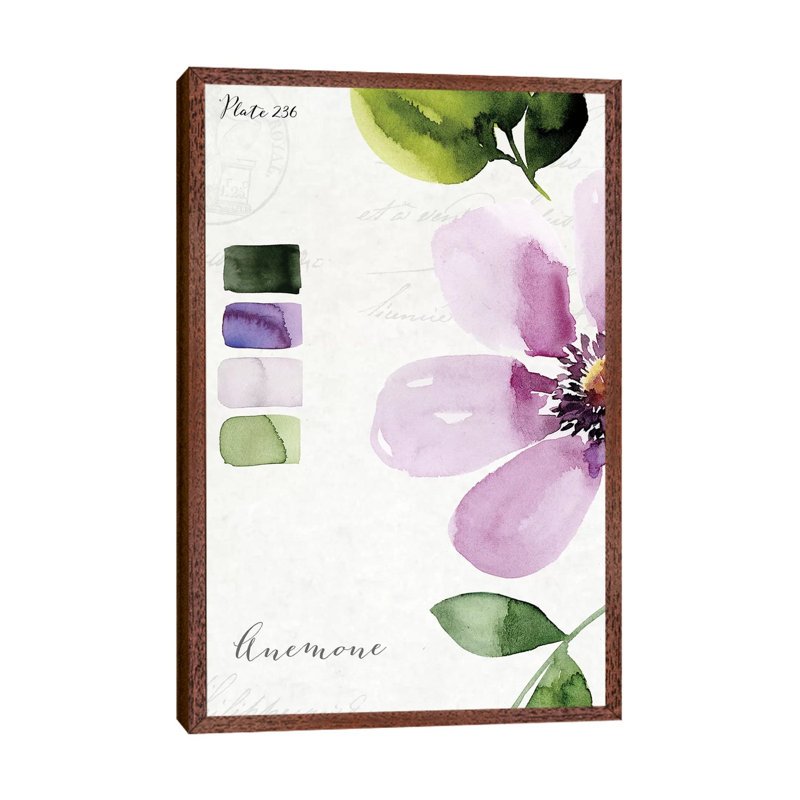 Anemone by Stephanie Ryan - Painting on Canvas, 66.04cm H x 45.72cm W x 3.81cm D, Classic Brown Wood Floater Framed