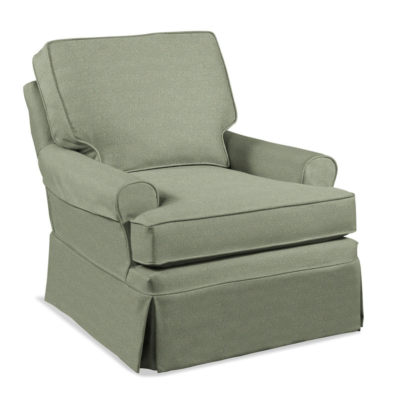 Belmont Armchair, Green Performance Fabric; 0851-54