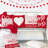 Valentine's Day Hello Valentine Hugs & Kisses Throw Pillow Covers Set Of 4,  Heart XOXO Striped Decorative Farmhouse Wedding Cushion Cases For Home Decoration