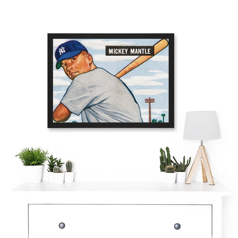Bowman Mickey Mantle Baseball Card NYC USA - Painting