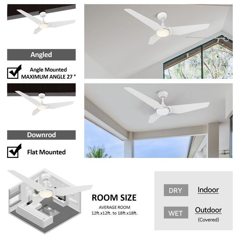  52" Smart Ceiling Fan with LED Lights and Remote Control