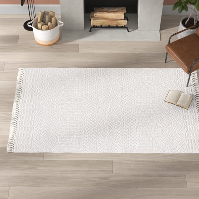 Southwestern Handmade Flatweave Ivory Area Rug