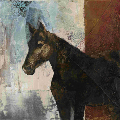 Peint noir cheval bleu crème
