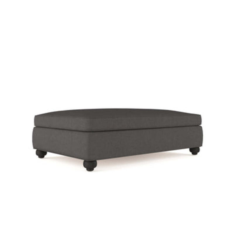 Leroy Ottoman, Plush Velvet Oyster, Weathered