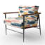 Chaise d'appoint moderne - Fauteuil Horizon Ikat Blue-1828787724
