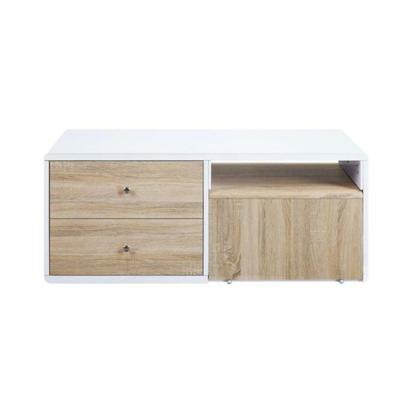 Table basse rectangulaire avec table coulissante seulement la table, sans chaises.