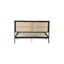 Grand lit en bois avec tête de lit en rotin, pieds de support inclus-526989804