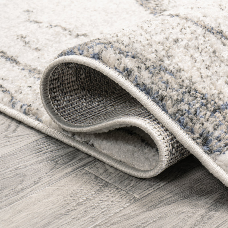 Tapis gris / crème Clodovea Marmo, Rectangle 3 pi 11 po x 6 pi