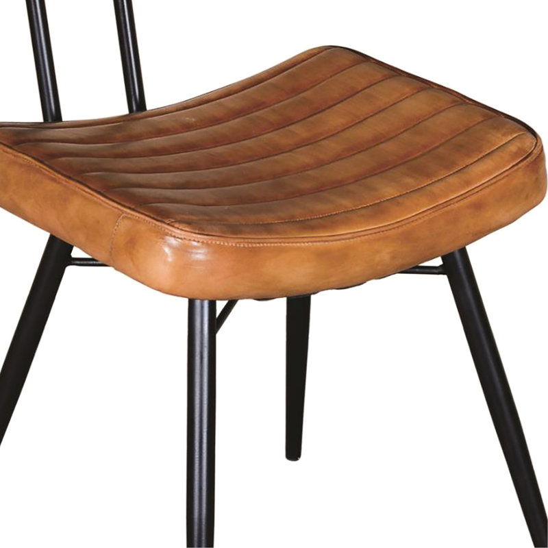 Chaises d'appoint Camel 2, pieds en métal noir - Chaises de style industriel 2 pièces au choix pour la salle à manger, Construction Essential