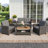 4-Person Rattan Patio Furniture Set, Outdoor Conversation Set With Cushions For Seating-538993942