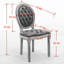 Ensemble de 2 chaises de salle à manger de style français en velours et similicuir avec garniture cloutée-964195591