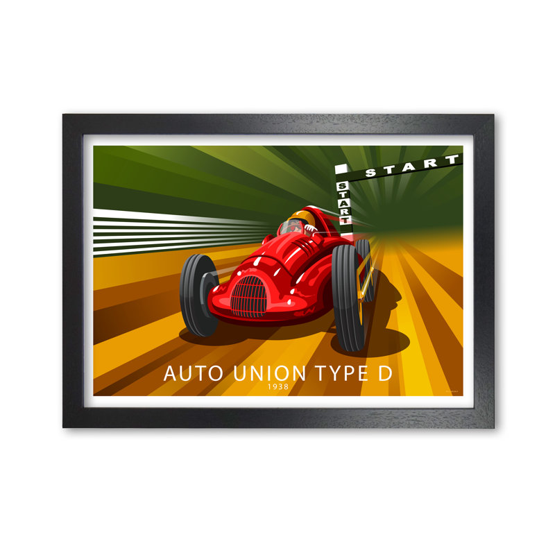 Red Car by Stephen Millership - Print, Black, 42 cm H x 59.4 cm W x 5 cm D