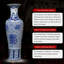 Grand vase décoratif en porcelaine bleue et blanche de 55,12 po Jingdezhen-578872710