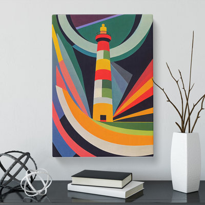 Lighthouse Abstract Modern - Wrapped Canvas