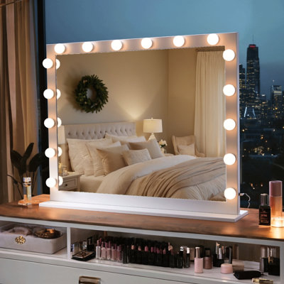 Grand miroir pleine longueur avec 22 ampoules DEL, miroir complet pour la chambre à coucher, miroir sur pied