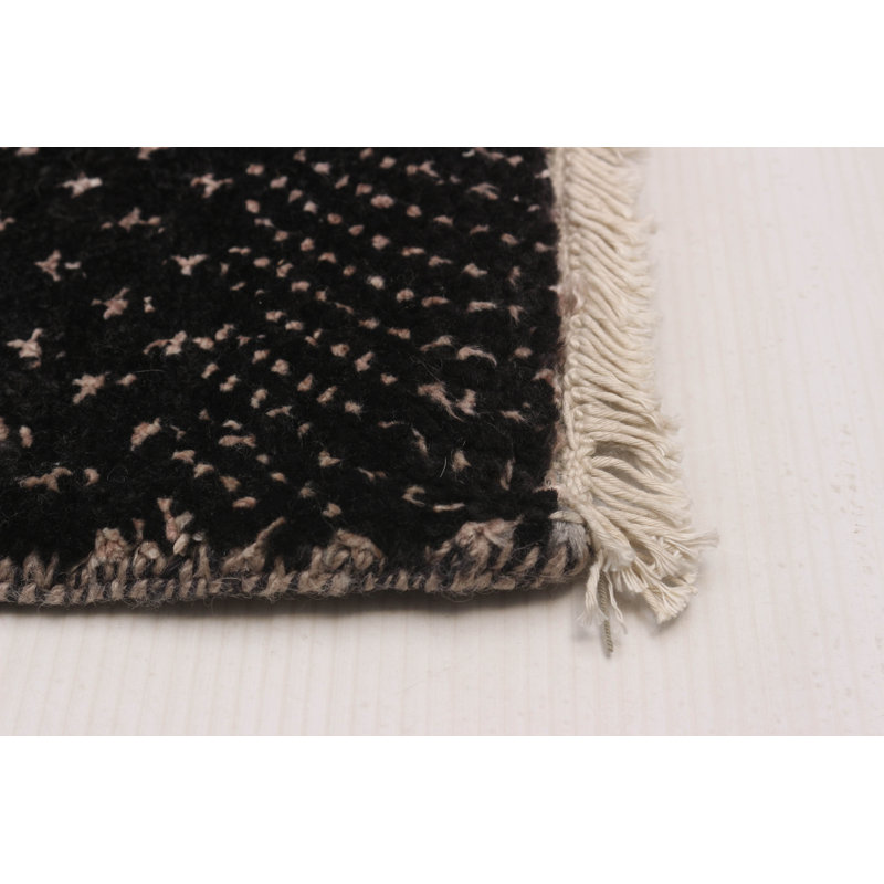 Tapis noir en soie ombre 9 pi 10 po x 14 pi 3 po