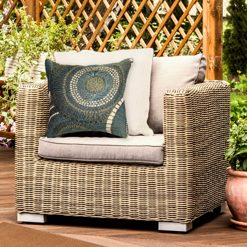 Marina Circles Indoor/Outdoor Pillow 18" X 18", Azure