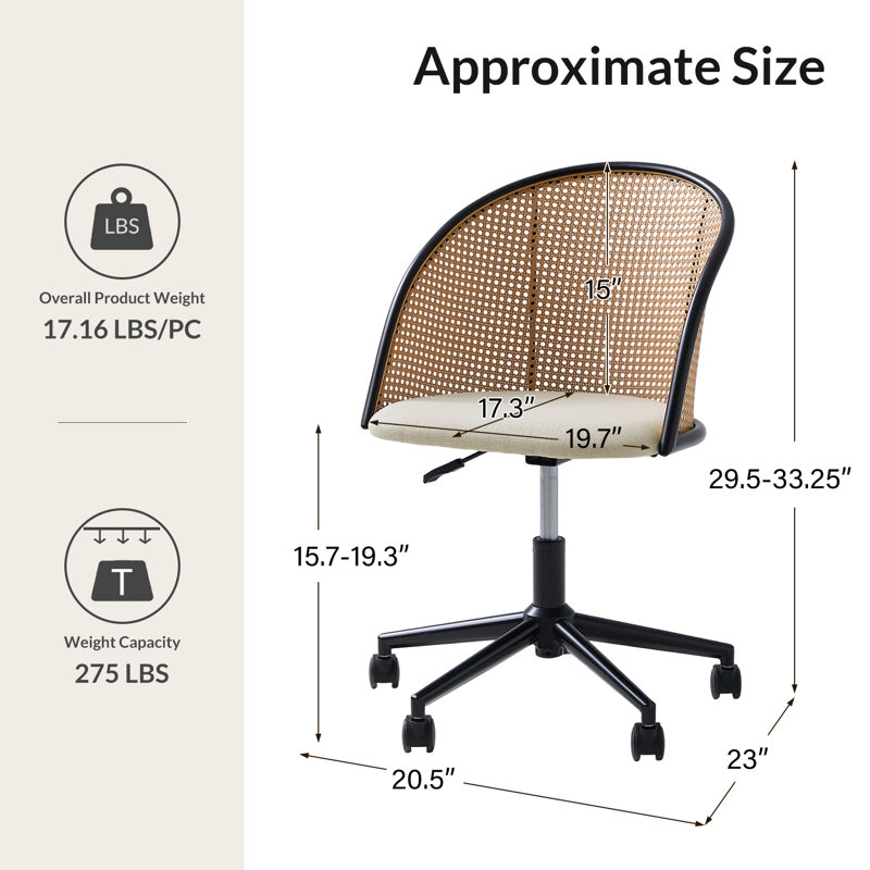 Chaise de bureau Clarrisa, Lin lin