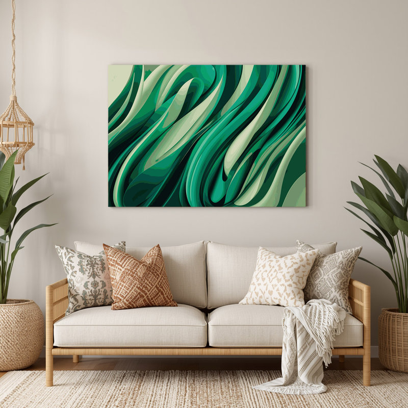 Gradient Abstract 20 Green Metal Wall Art, 16" H x 20" W
