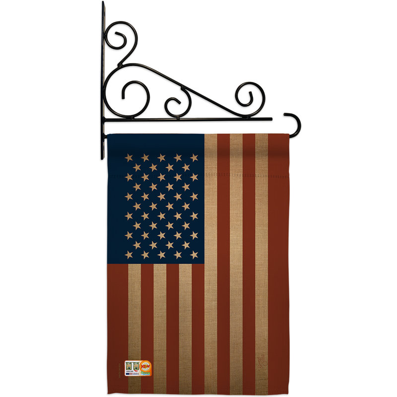 Double Sided 18.5 in. H x 13 in. W Polyester Flag set