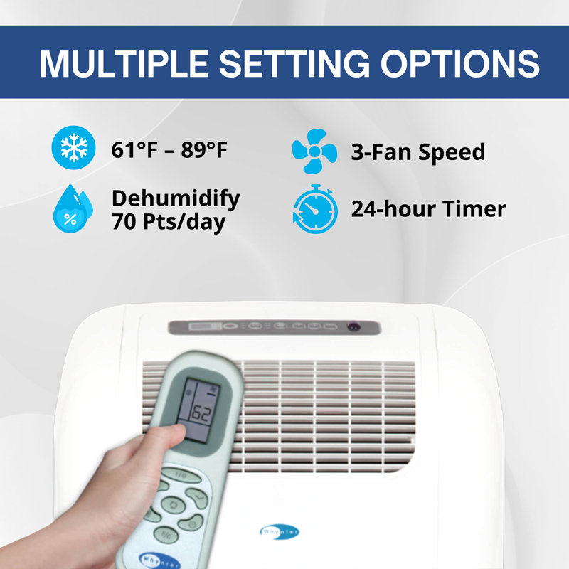 Whynter Frost White 10,000 BTU Portable Air Conditioner with Remote
