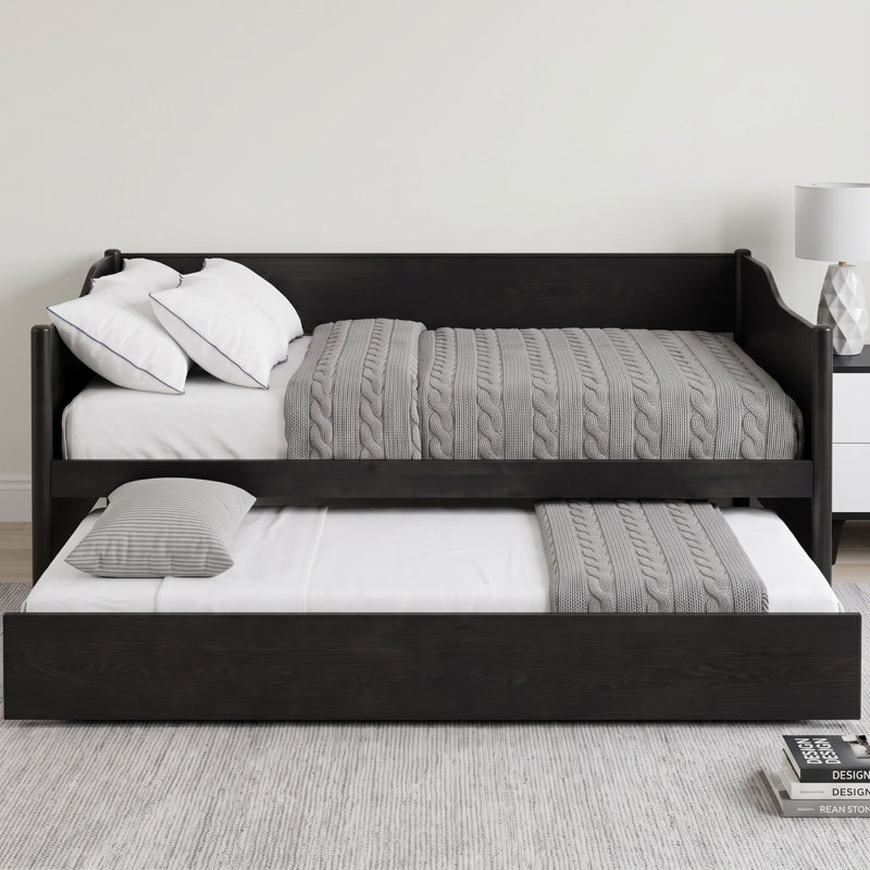 Lit de jour simple en bois Dedham, Black