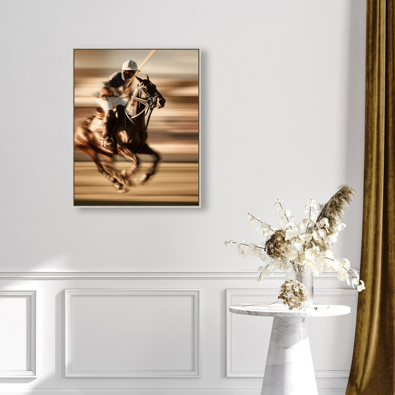 Streaking Steed Animals Canvas Print by Oliver Gal, Black Frame, 16 x 20, 25"H x 31"W, Silver Floater Frame