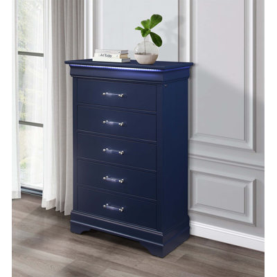 Commode CHARLSTON avec DEL, tiroirs spacieux et style transitionnel pour les solutions de rangement modernes