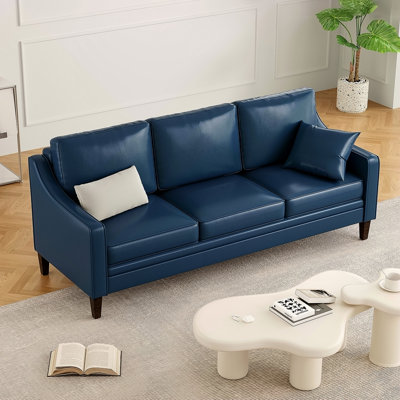 78.75'' Slipcovered Faux Leather Sofa