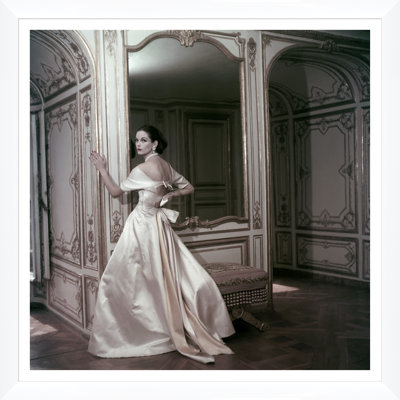 Vogue Magazine, "Model Wearing A Satin Evening Dress," Henry Clarke, November 1, 1955 Print by Henry Clarke