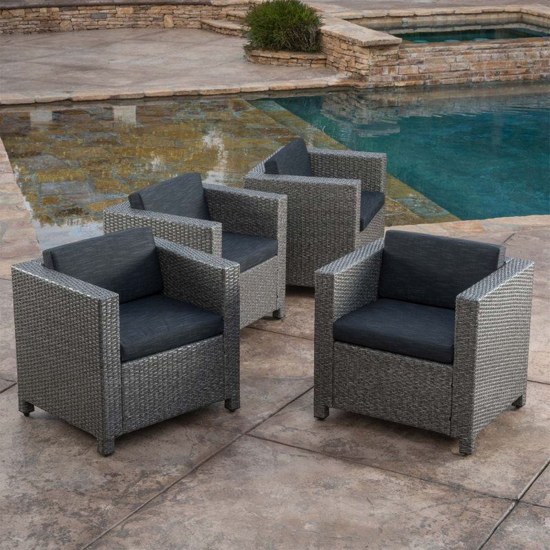 Fauteuil club Puerta Mp4, 4, Noir, Gris