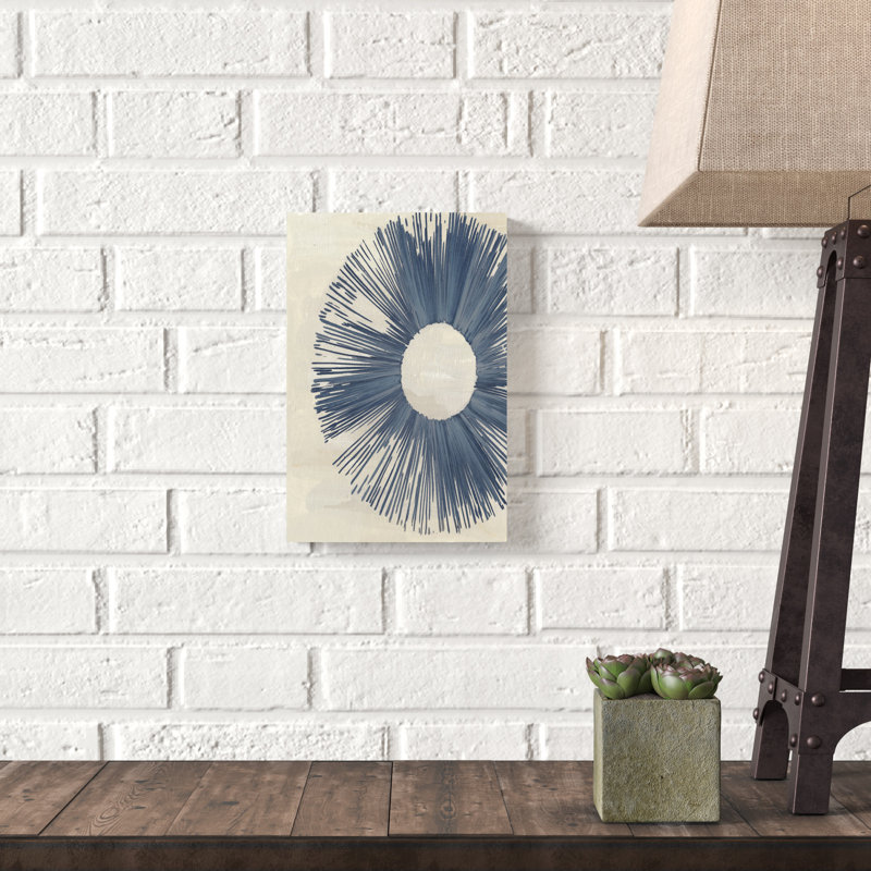 «Blue Burst I» par Melissa Wang - reproduction d'art sur toile, H 12 po x l 8 po