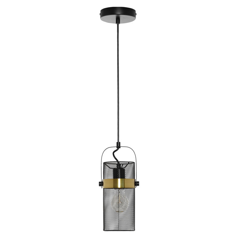 Luminaire suspendu cylindrique 5,25 po en métal peint noir Prendergast