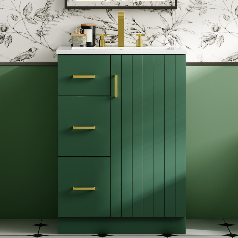 Meuble-lavabo 24 po avec lavabo, 2 tiroirs et portes à fermeture douce