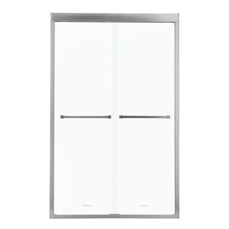 Porte de douche coulissante double l 48 po x H 76 po, Nickel brossé