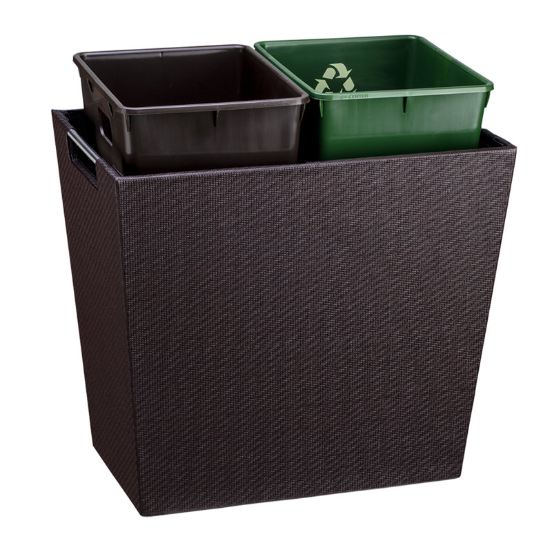 Corbeille pour déchets 4 gallons Zhanelle, Chocolat / vert