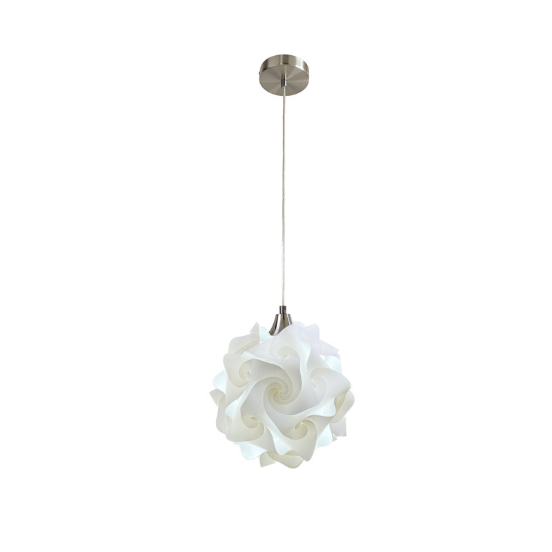 Luminaire suspendu géométrique 1 lumière Beri, H 10,5 po x l 10,5 po x P 10,5 po, E26 - par défaut, Nickel