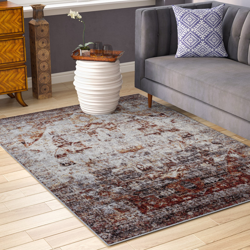 Tapis oriental gris / brun Dibartolo, Rectangle 5 pi 3 po x 7 pi 3 po